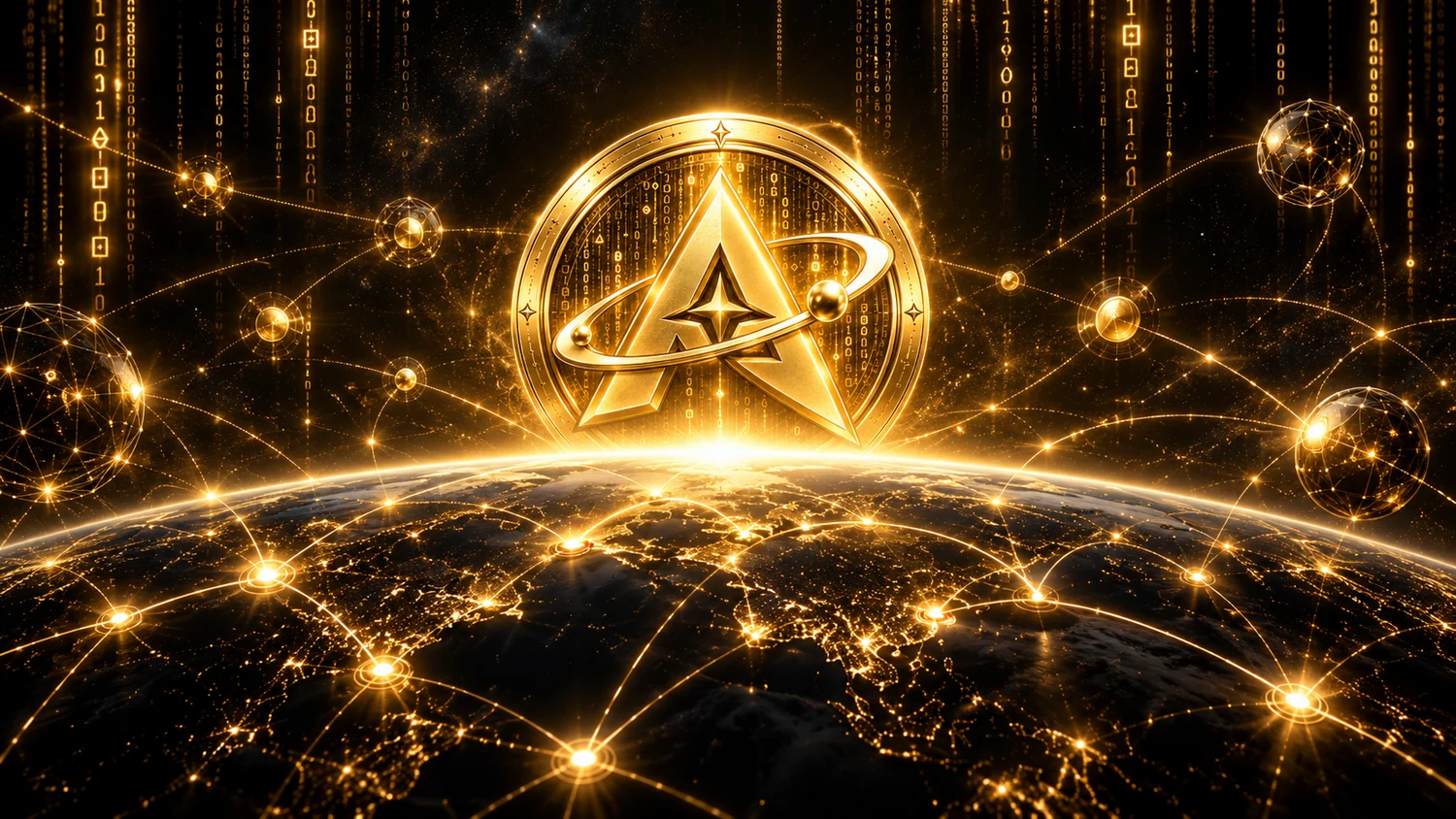Golden AsterNet-inspired network connecting nodes around the Earth